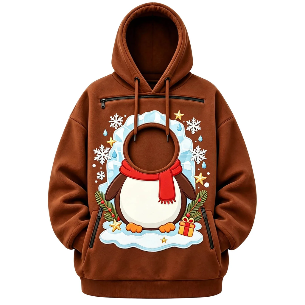 Festive Cat Pouch Carrier Hoodie