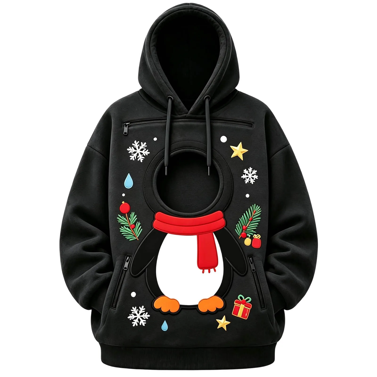 Festive Cat Pouch Carrier Hoodie