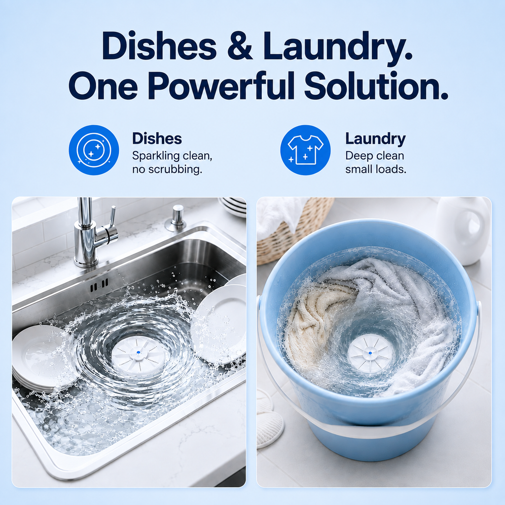 WasherPal™ Portable Ultra Sonic Washer for Dishes & Laundry