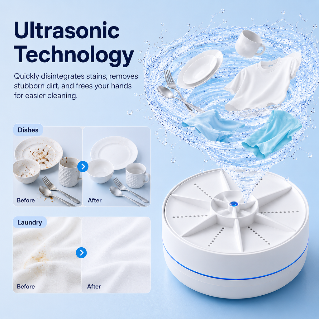 WasherPal™ Portable Ultra Sonic Washer for Dishes & Laundry