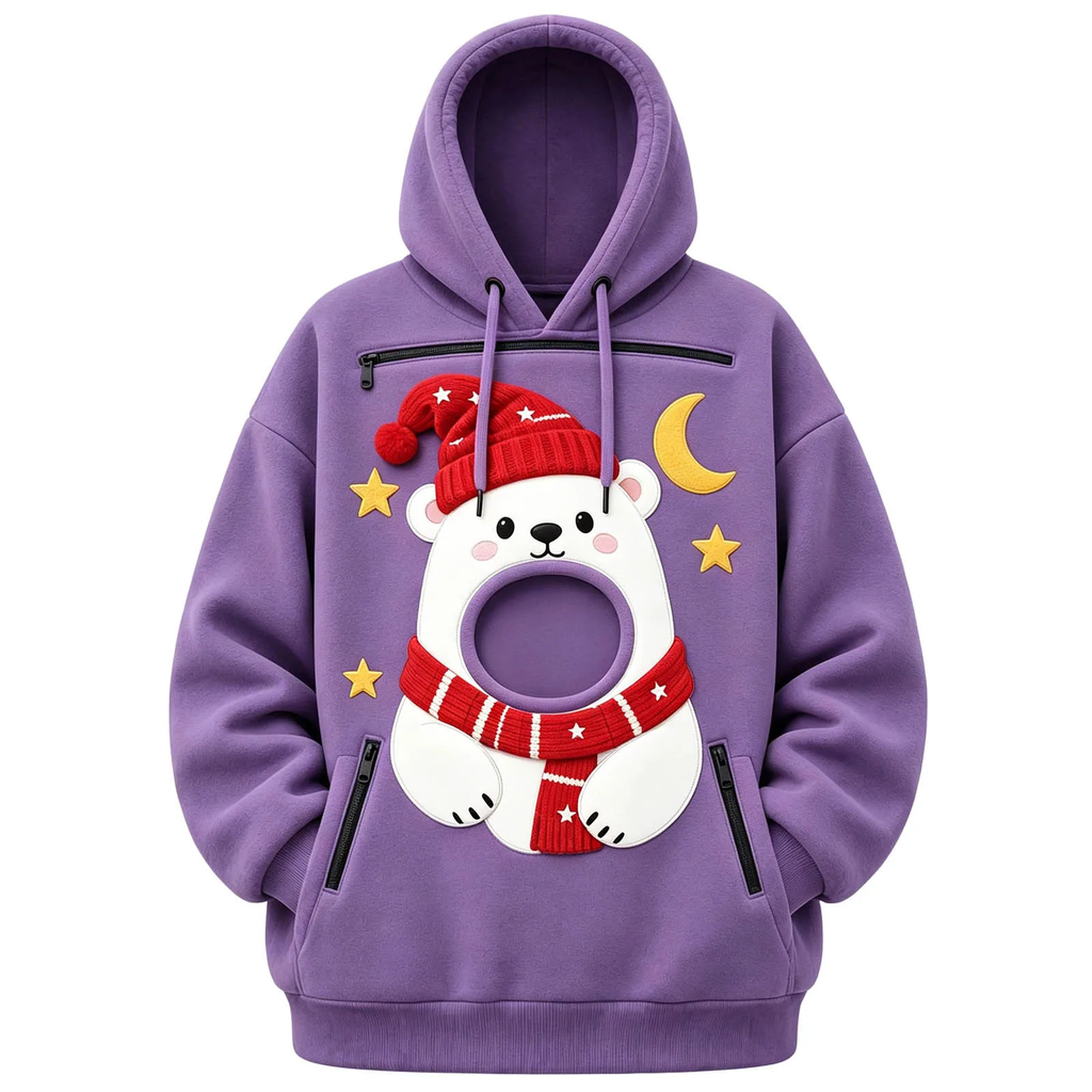 Festive Cat Pouch Carrier Hoodie