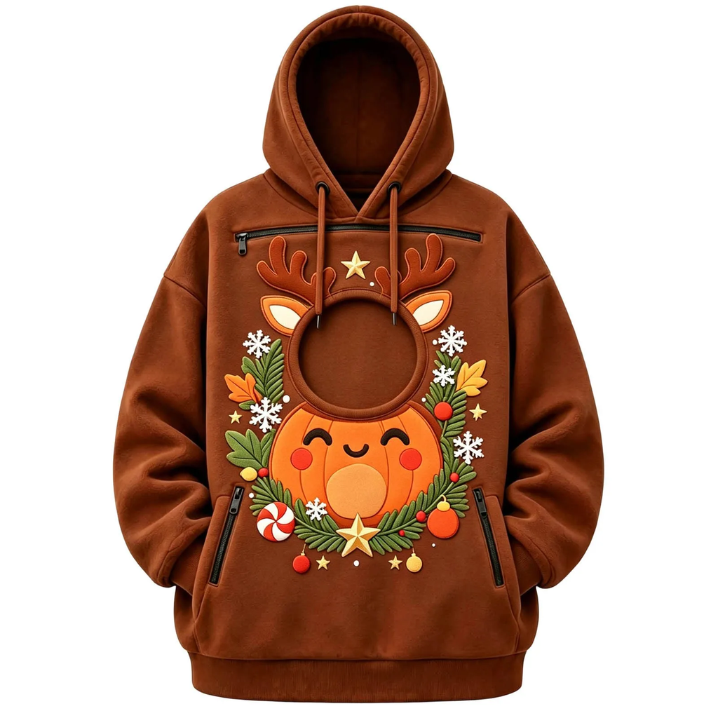 Festive Cat Pouch Carrier Hoodie
