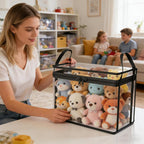 Clear Thick Plastic Storage Box with Hinged Lid