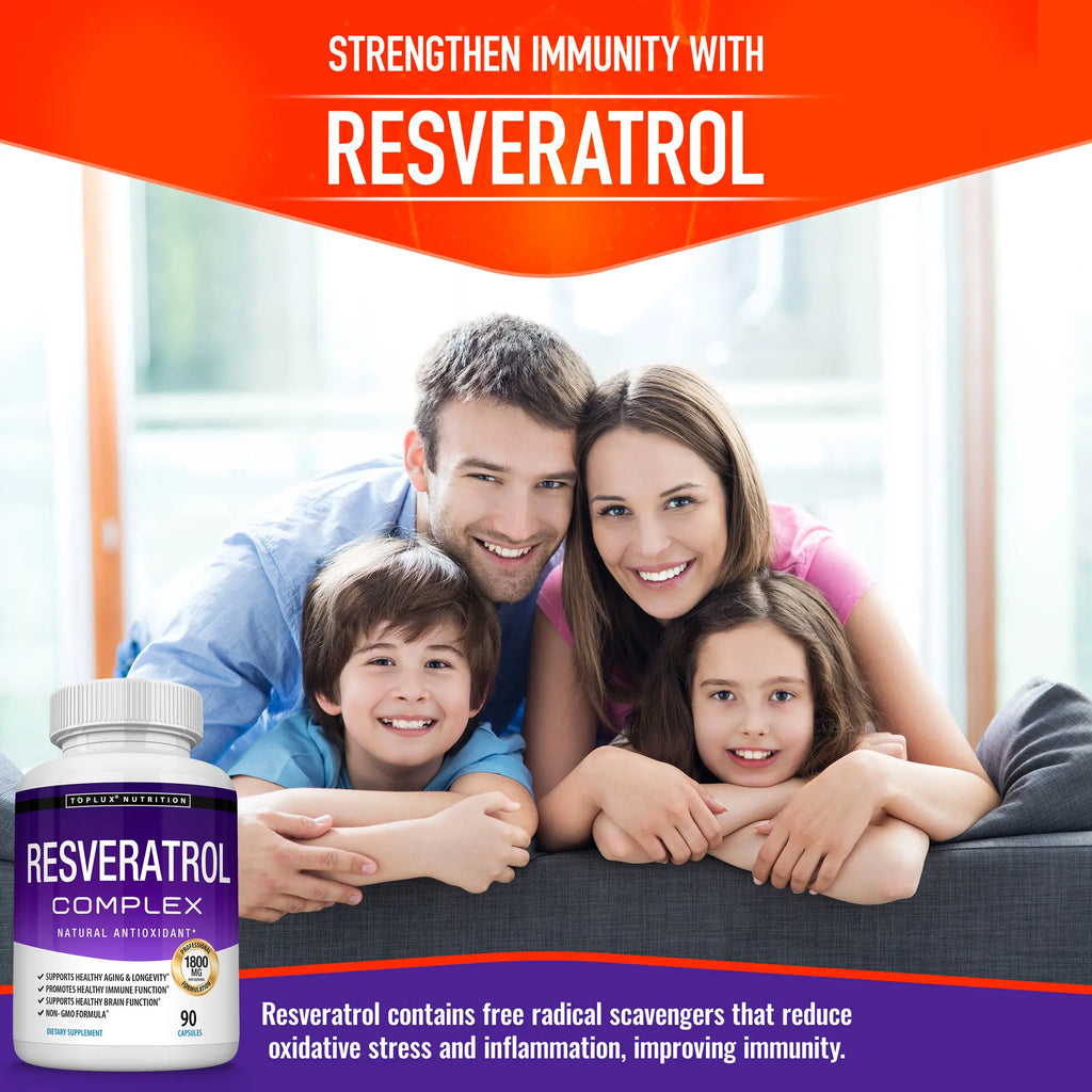 Suplemento de Resveratrol 1800 mg - Apoyo Antioxidante Natural