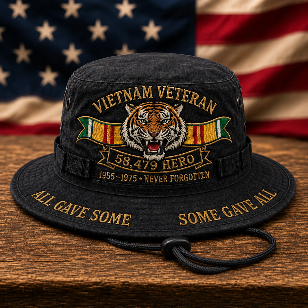 Vietnam Veteran Embroidered 58,479 Hero Boonie Hat