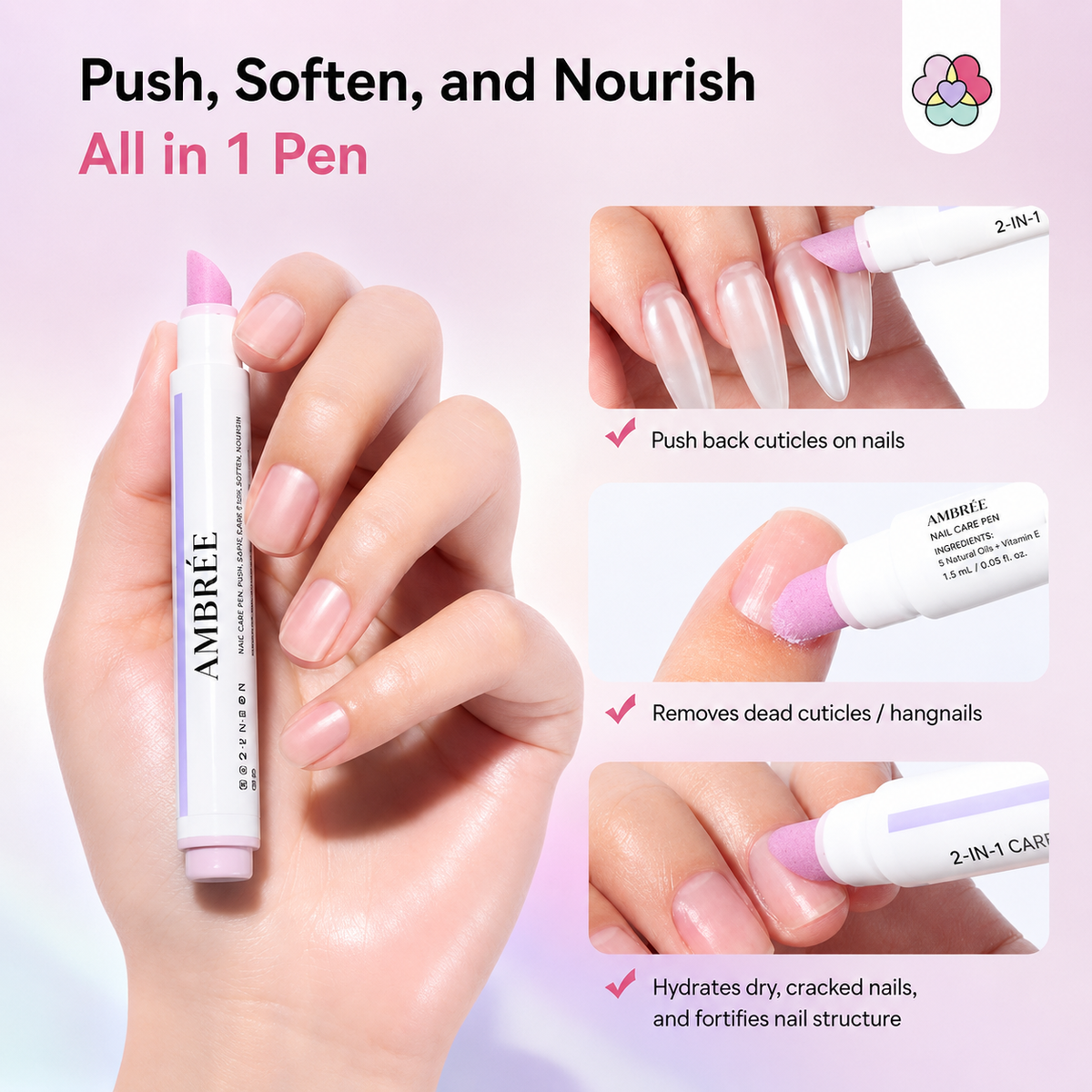 2 in 1 Cuticle Remover & Nourishing Oil Pen