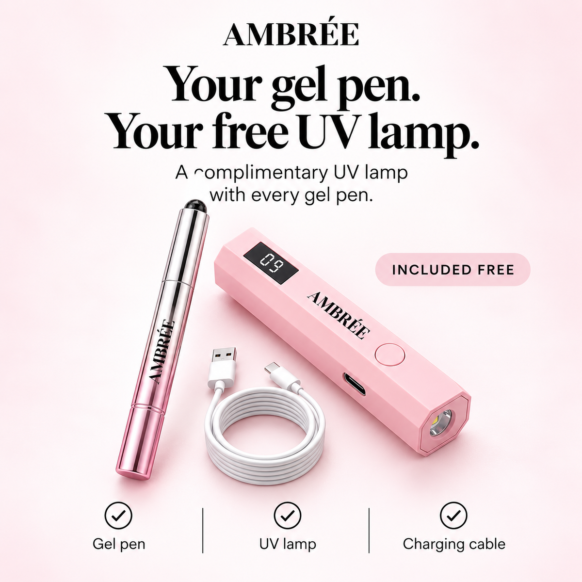 Ambrée UV Gel Nail Pen Kit - At Home Salon Manicure