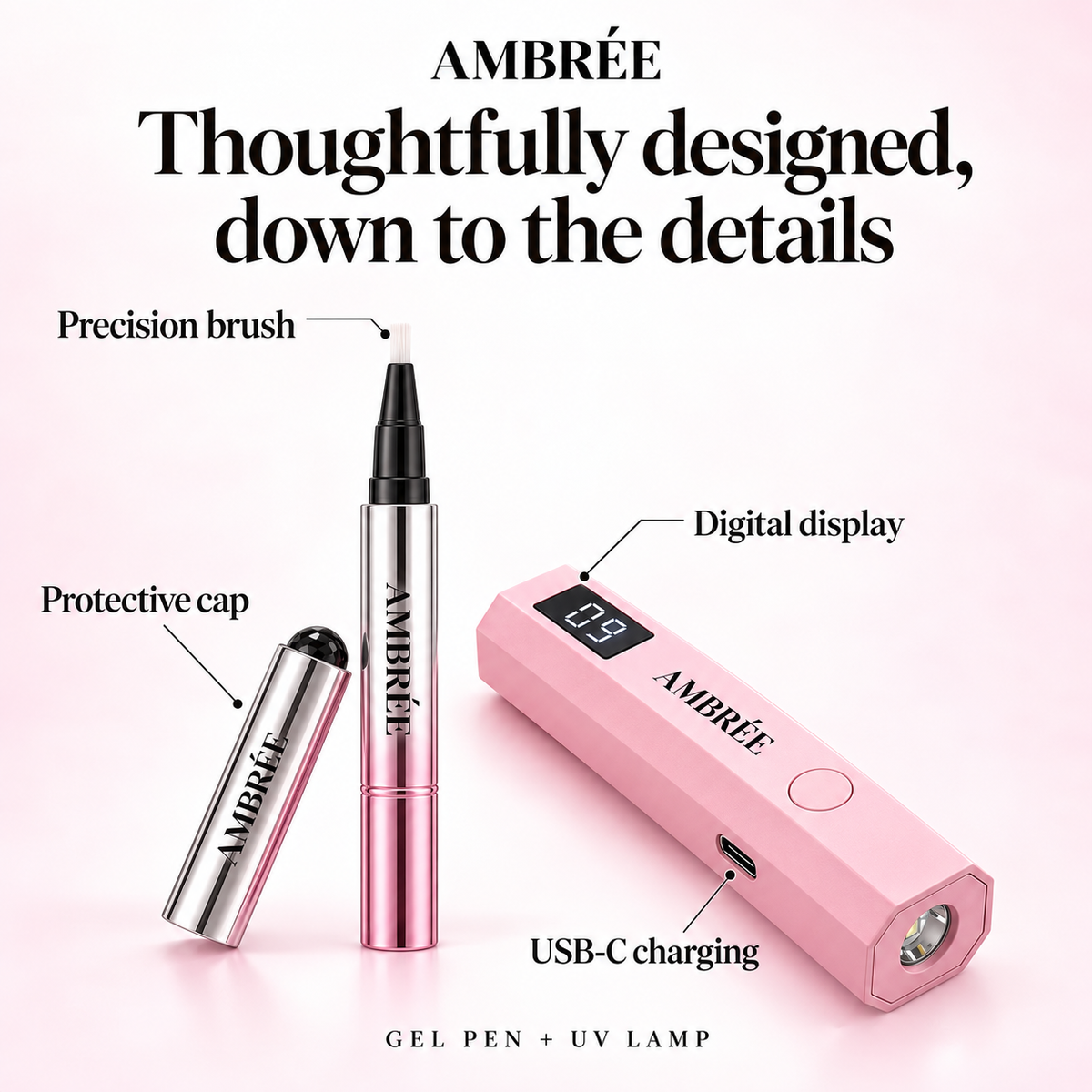 Ambrée UV Gel Nail Pen Kit - At Home Salon Manicure