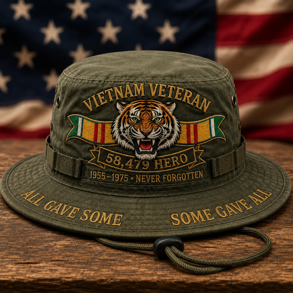 Vietnam Veteran Embroidered 58,479 Hero Boonie Hat