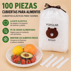 100PCS Disposable Stretch Food Covers for Bowls & Plates