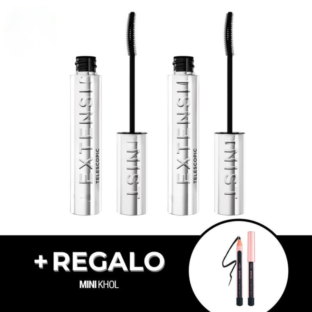 Telescopic Extensionist X2 Máscaras de pestañas que alarga las pestañas + 5 mm hacia las cejas