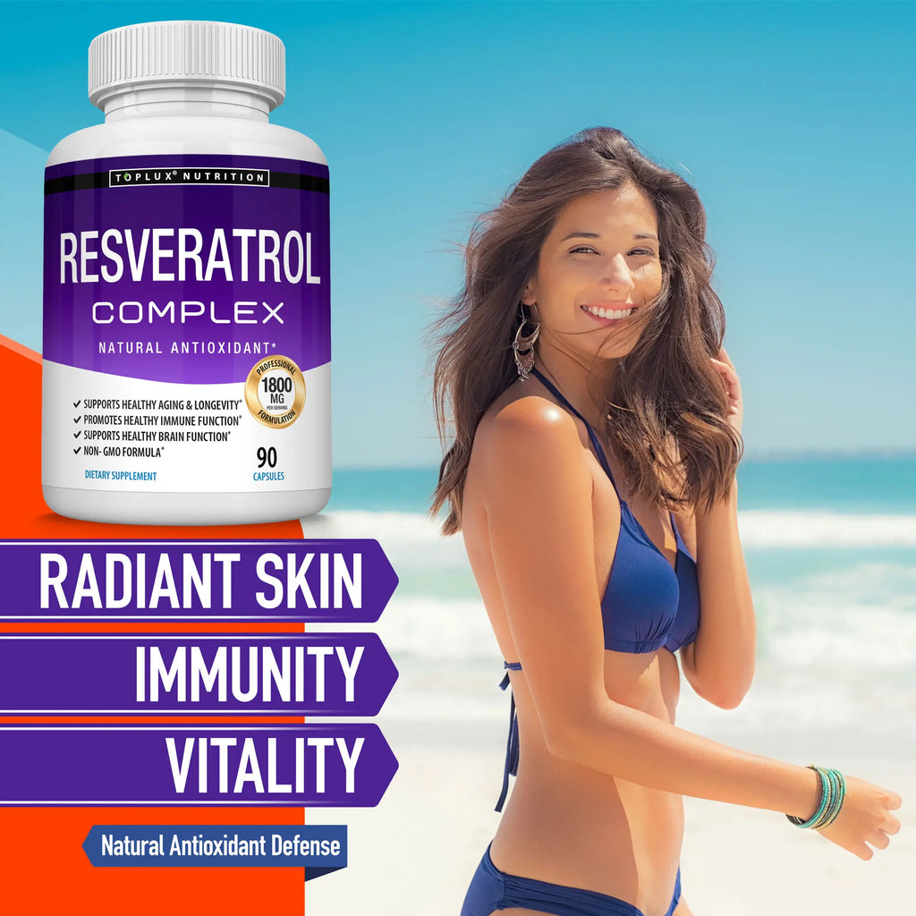 Suplemento de Resveratrol 1800 mg - Apoyo Antioxidante Natural