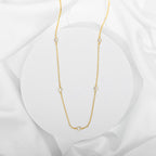 4K Gold Plated Station Necklace