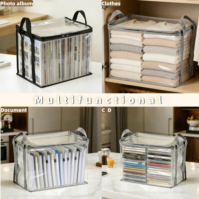 Clear Thick Plastic Storage Box with Hinged Lid