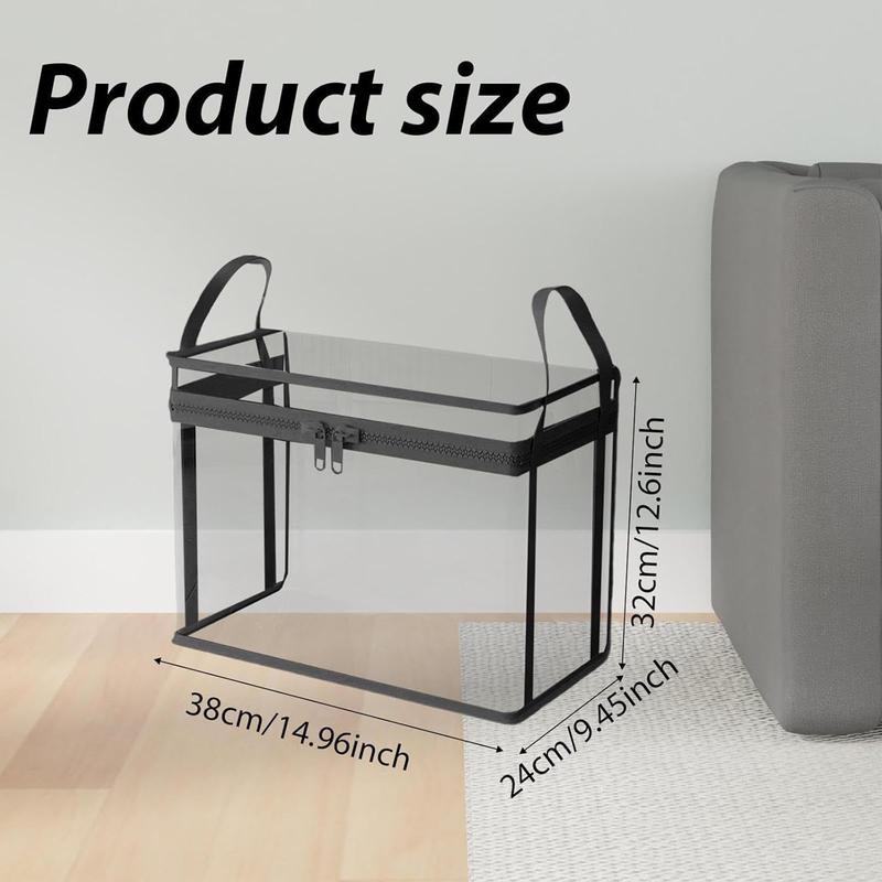 Clear Thick Plastic Storage Box with Hinged Lid