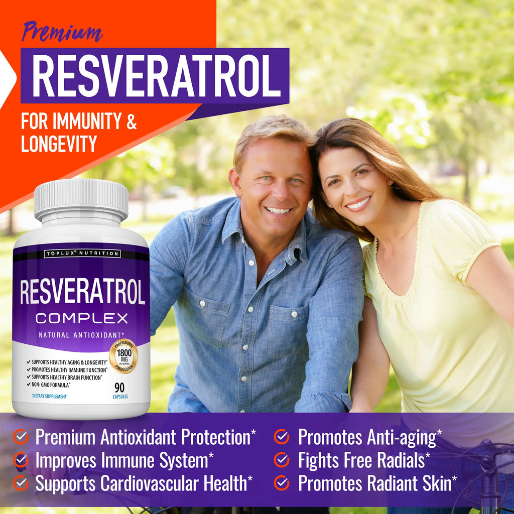 Suplemento de Resveratrol 1800 mg - Apoyo Antioxidante Natural