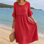 Hélène | Tummy-Control Linen Maxi Dress
